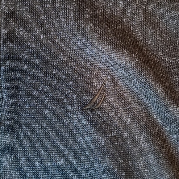 Mens Large Navy Nautical Fleece Quarter Zip - Picture 3 of 6